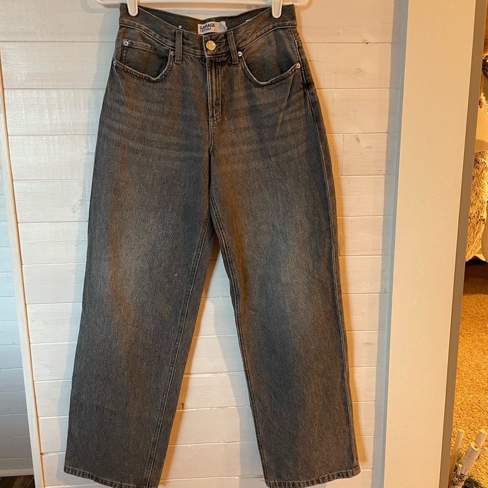 Garage Grey Low Rise Baggy Jeans